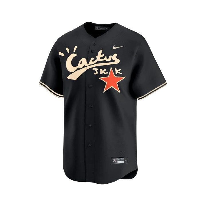 Houston Astros Cactus Jack Black V2 Men MLB Jersey Men's