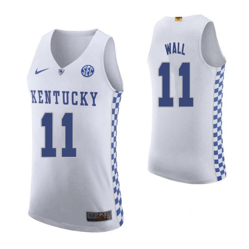 11 John Wall Roa White Elite Kentucky Wildcats NCAA Jersey Men's