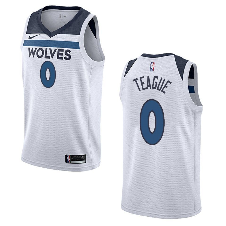 Minnesota Timberwolves 0 Jeff Teague Association Swingman White NBA Jersey Men's