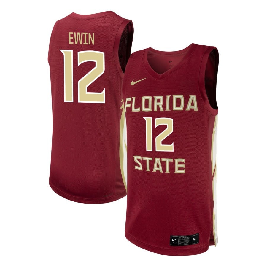 Malique Ewin 12 Florida State Seminoles NIL Garnet NCAA Jersey Men's
