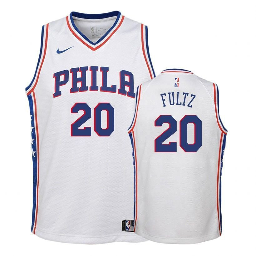 76ers Markelle Fultz 20 Associatio White NBA Jersey Youth