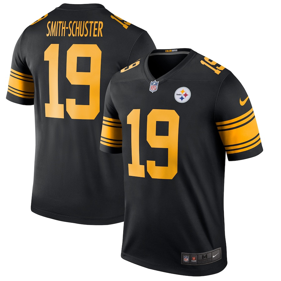 JuJu Smith-Schuster 19 Pittsburgh Steelers Color Rush Legend Black NFL Jersey Men's