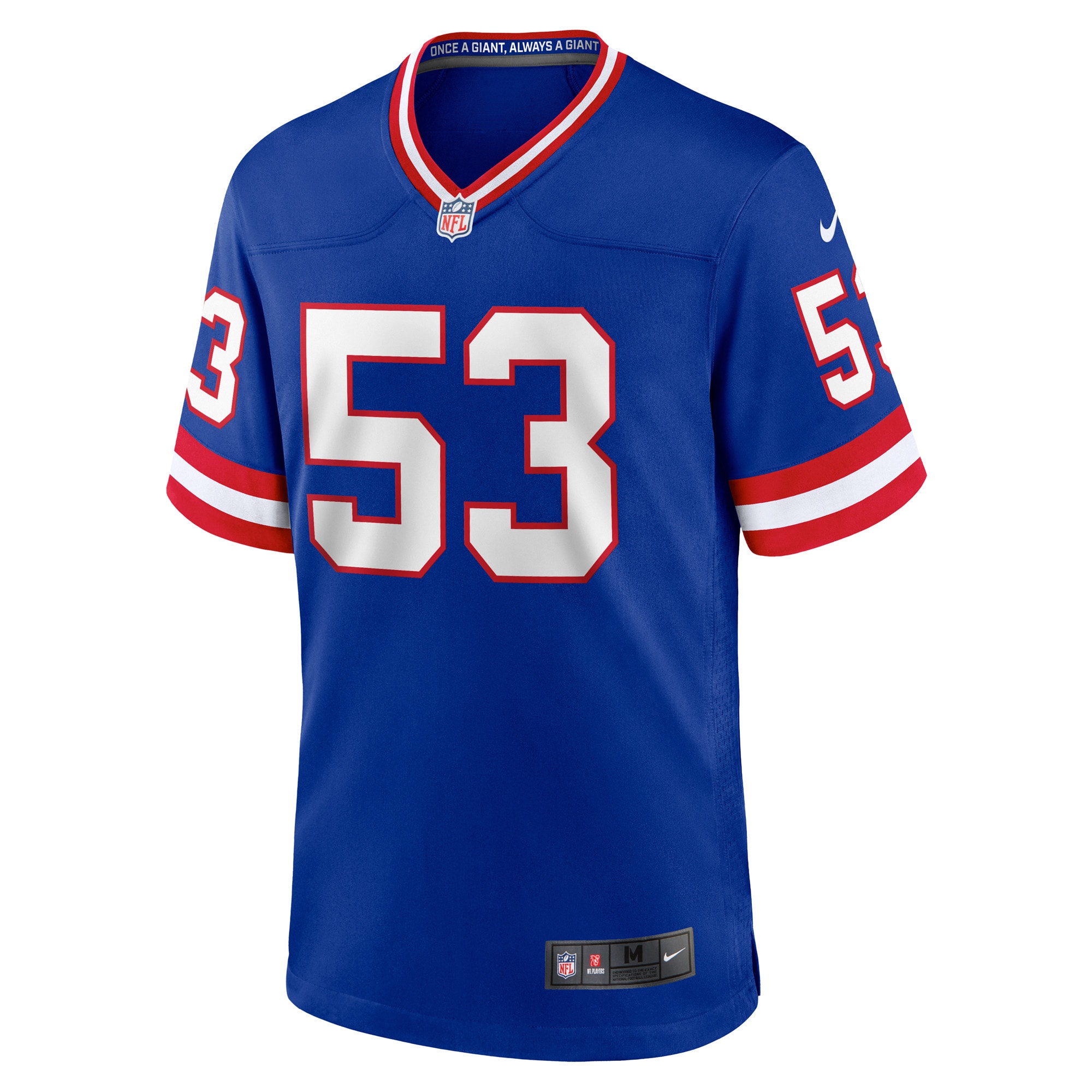New York Giants Harry Carson Royal Classic Retired Player Game NFL Jersey Men's