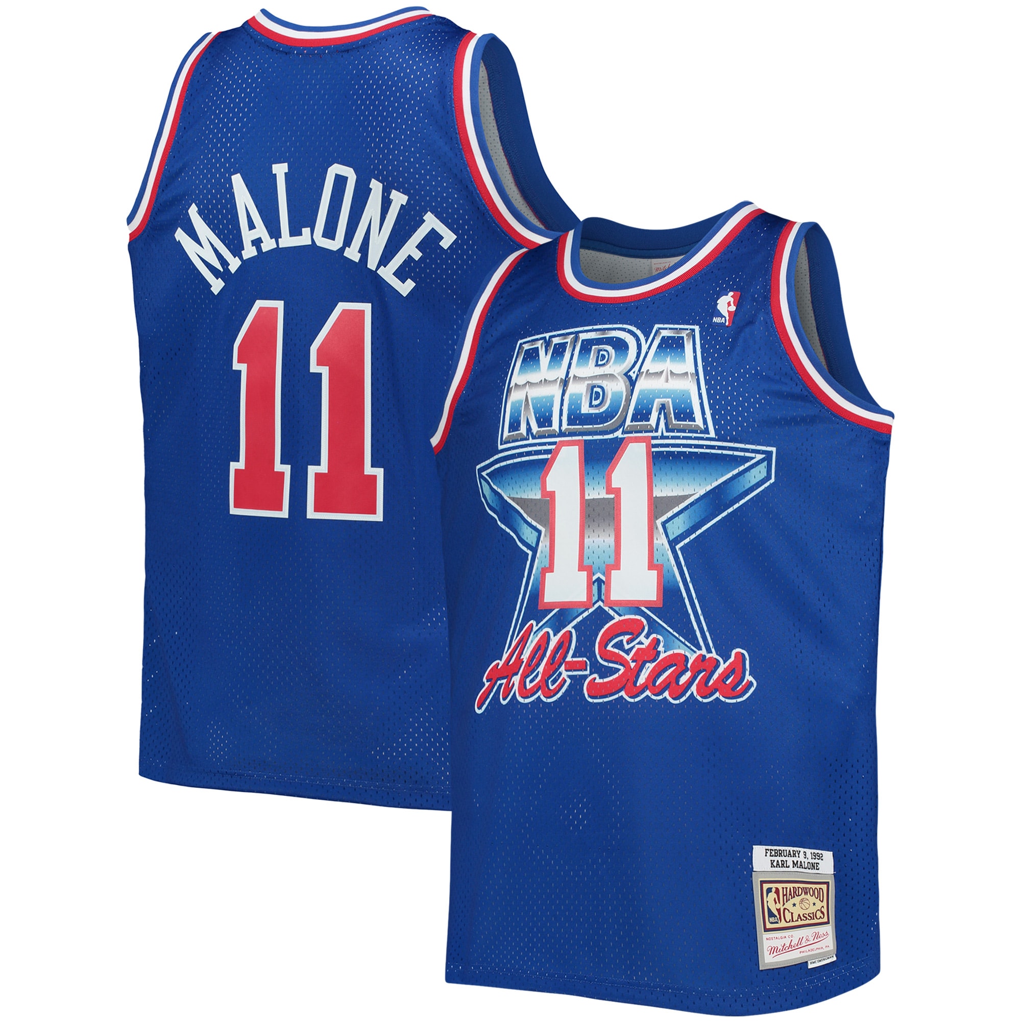 Mitchell Ness Karl Malone Royal Western Conference Hardwood Classics 1992 All Star Game Swingman NBA Jersey Men's