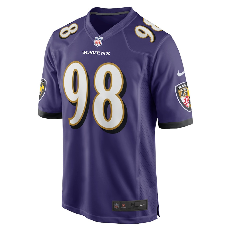 Travis Jones 98 Baltimore Ravens Team Game Purple NFL Jersey Men's
