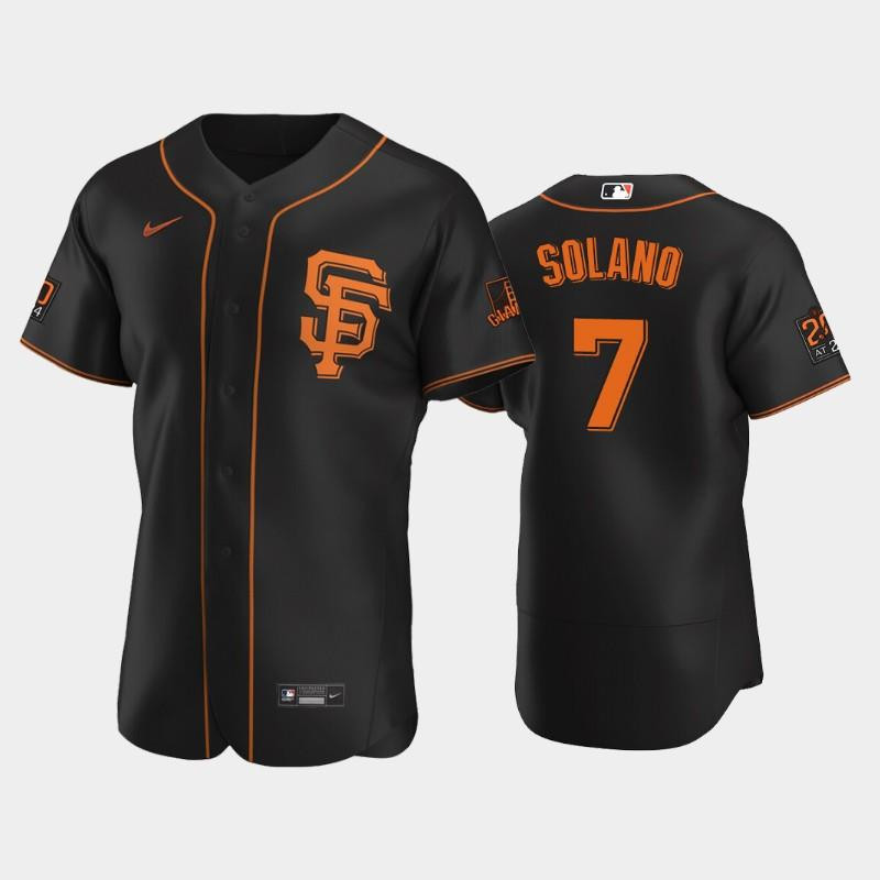 Black San Francisco Giants 7 Donovan Solano Alternate MLB Jersey Men's
