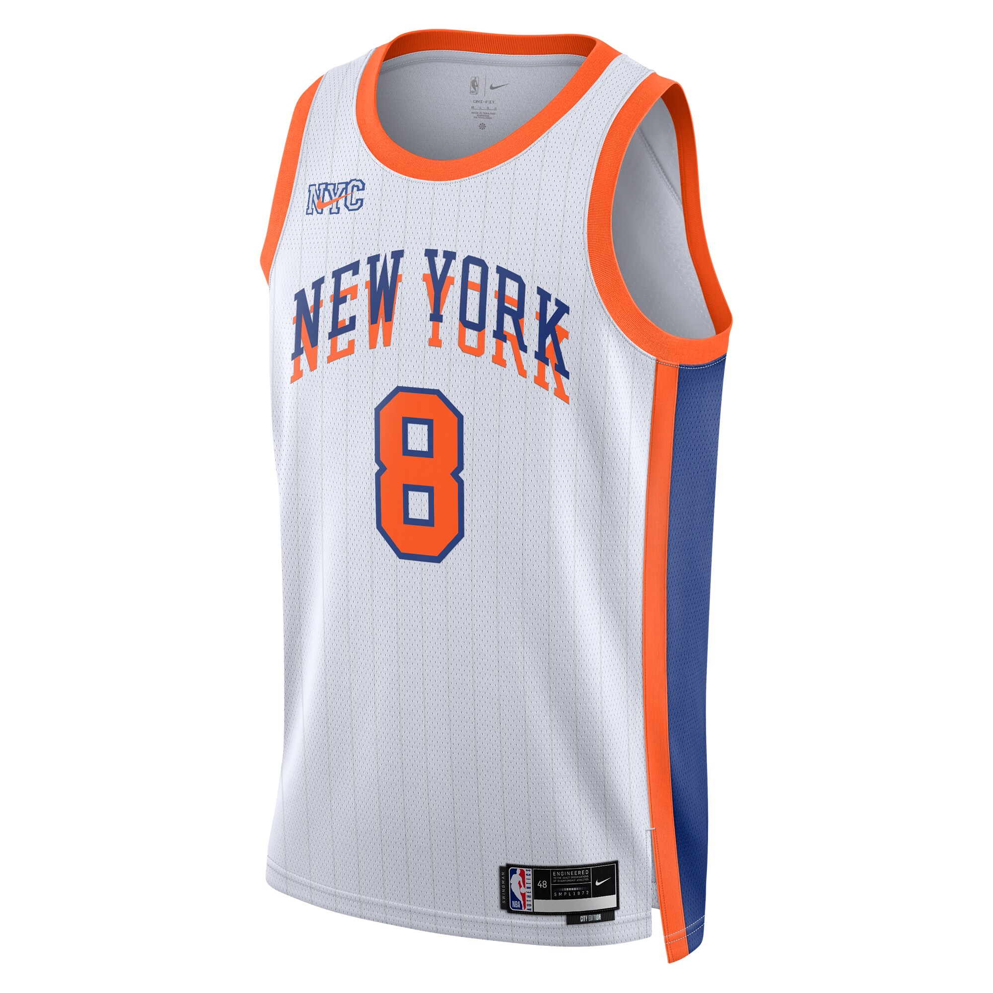 Camiseta City Edition Swingman de los New York Knicks 2024 Blanca OG Anunob Unisex NBA Jersey Unisex