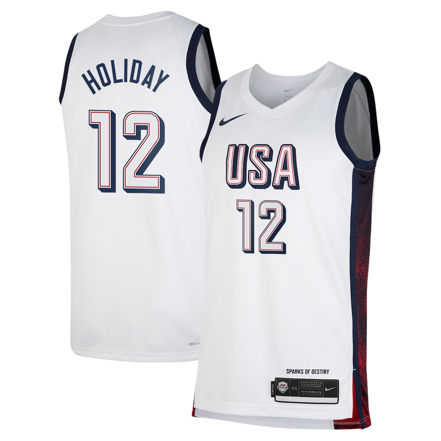 Jrue Holiday 12 USA Unisex 2024 Swingman Player White NBA Jersey Unisex