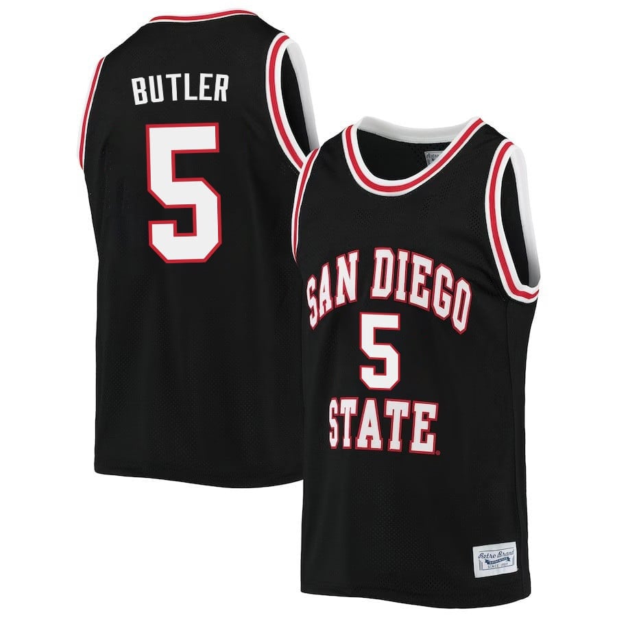 Lamont Butler 5 San Diego State Aztecs 2023- Black NCAA Jersey Men's