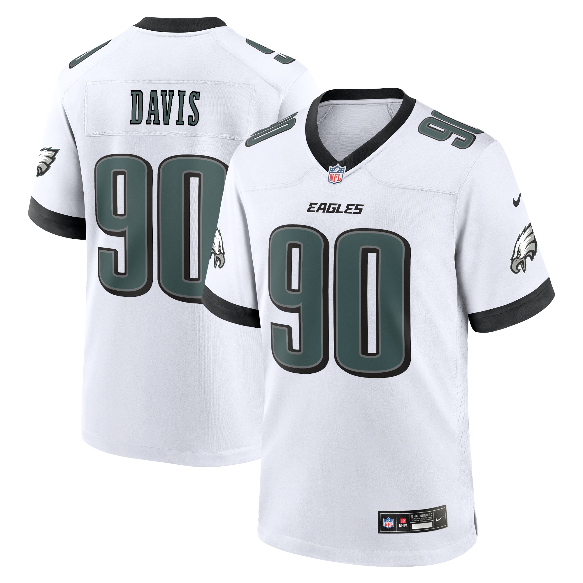 Philadelphia Eagles Davis White White Game NFL Jersey Men's