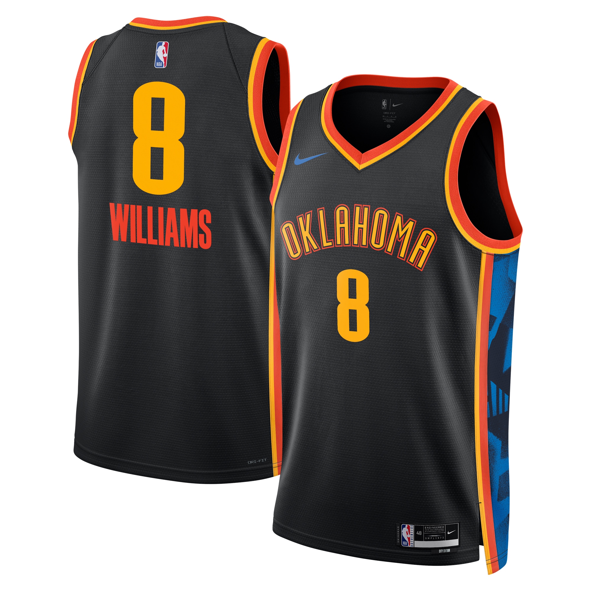 Oklahoma City Thunder City Edition Swingman 2024 Black Jalen William Unisex NBA Jersey Unisex