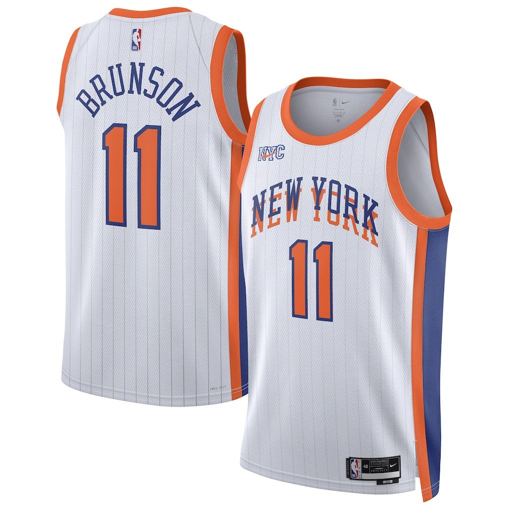 Jalen Brunson 11 New York Knicks Unisex 2024/25 Swingman Player City Editio White NBA Jersey Unisex