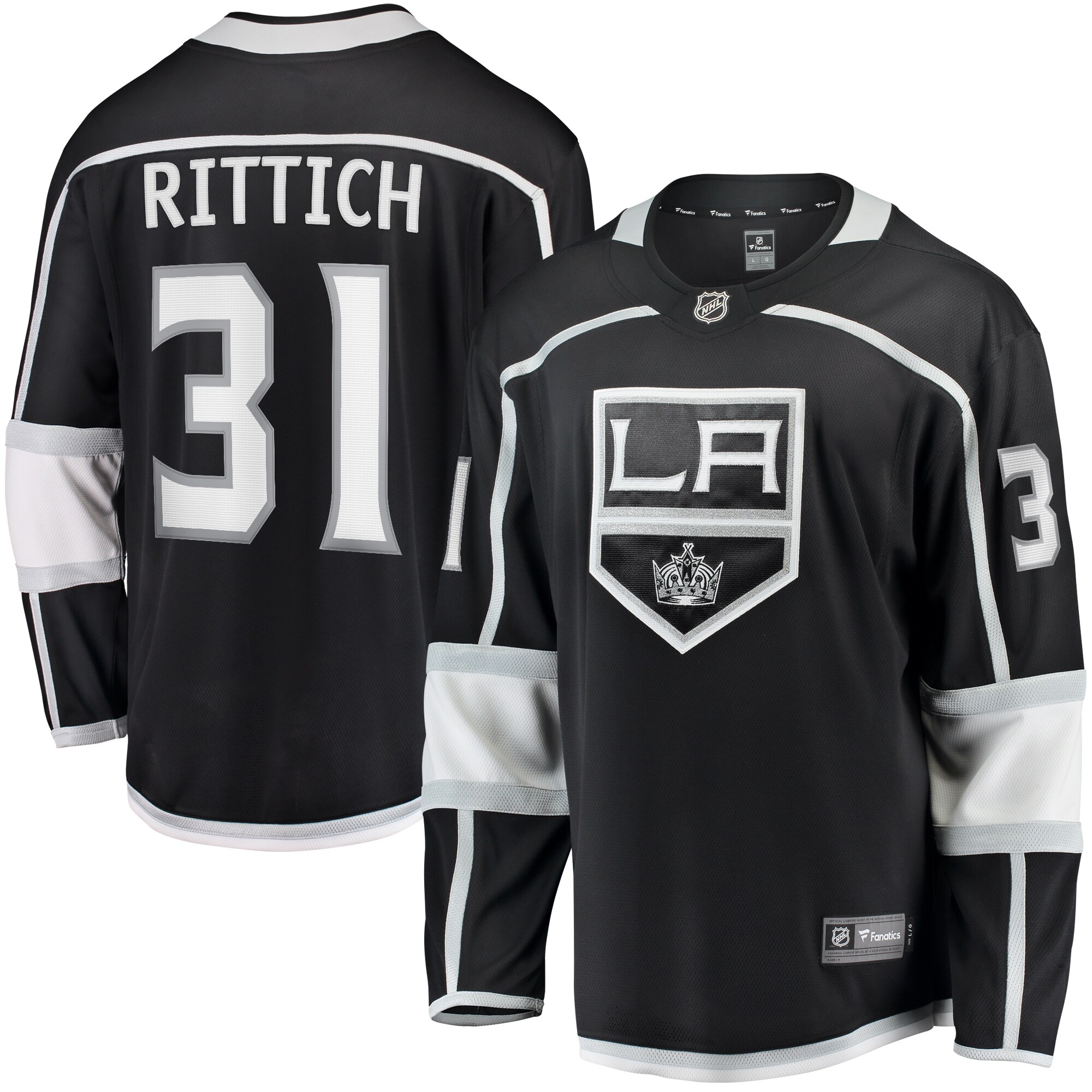 Los Angeles Kings David Rittich Black Home Premier Breakaway Player NHL Jersey Men's