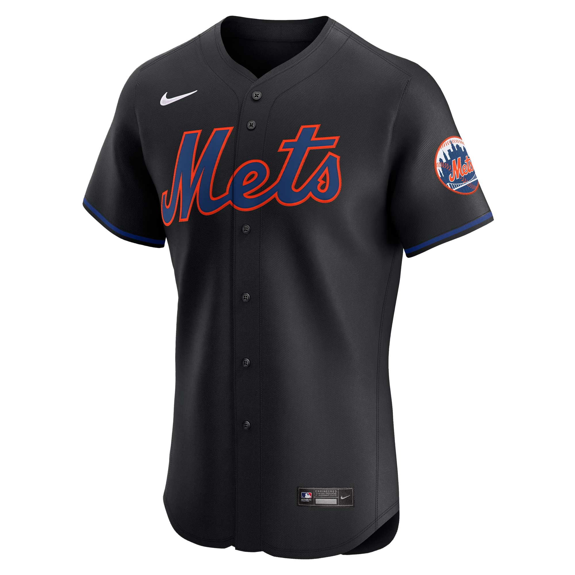 New York Mets Black Alternate Vapor Premier Elite Patch MLB Jersey Men's