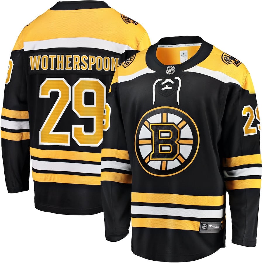 Parker Wotherspoon 29 Boston Bruins Breakaway Home Black NHL Jersey Men's