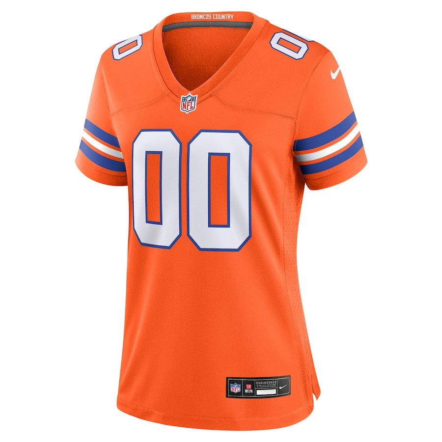 Denver Broncos Mile High Collection 1977 Throwback Custom Game Orange NFL Jersey Women's