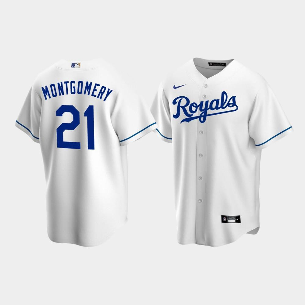 Kansas City Royals 21 Mike Montgomery White Home MLB Jersey Men's