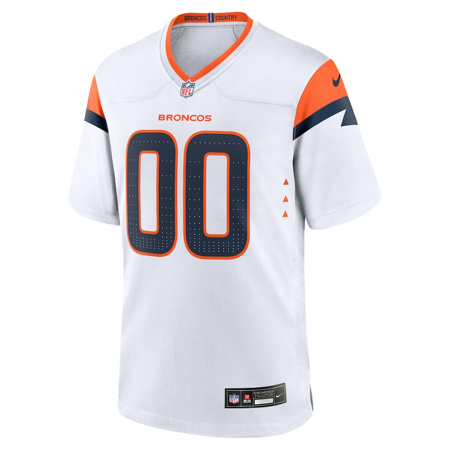 Denver Broncos Custom Game White NFL Jersey Men's