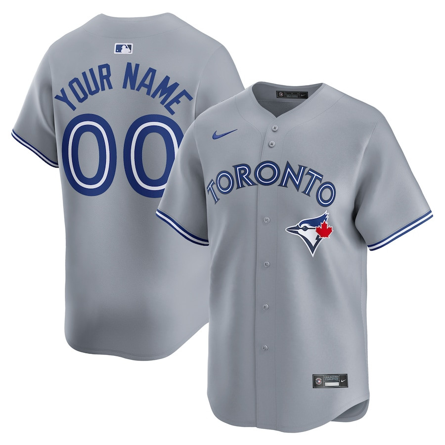 Toronto Blue Jays Away Limited Custom Gray MLB Jersey Men's
