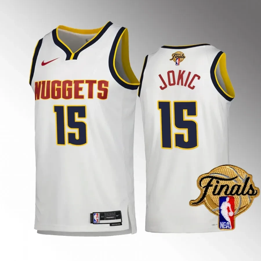 Nikola Jokic 15 Denver Nuggets 2023 Finals Champions Edition White NBA Jersey Men's