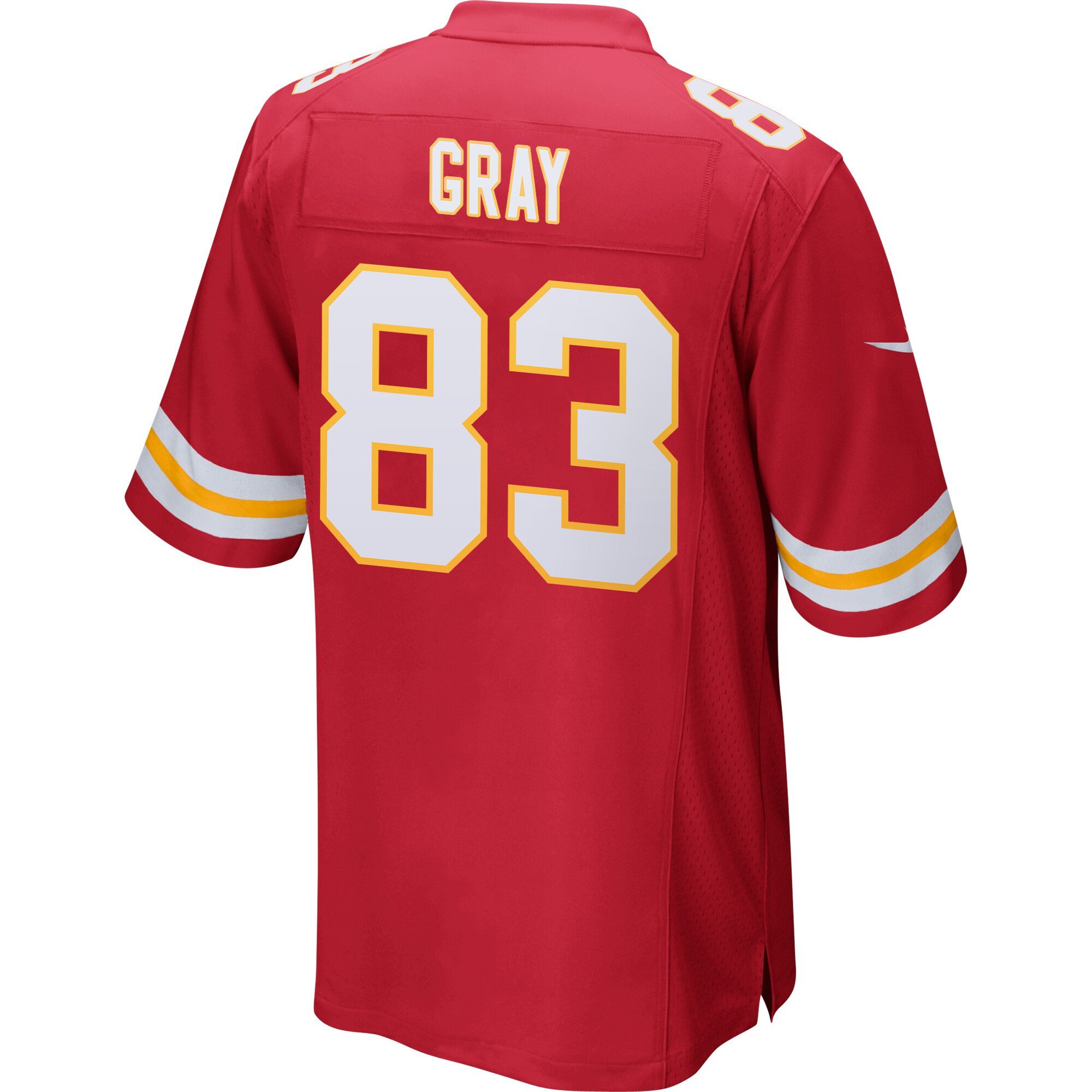 Noah Gray 83 Kansas City Chiefs Super Bowl LIX Champions Patch New Orleans A Symphony of Sport' EMBROIDERED Game Red NFL Jersey Men's