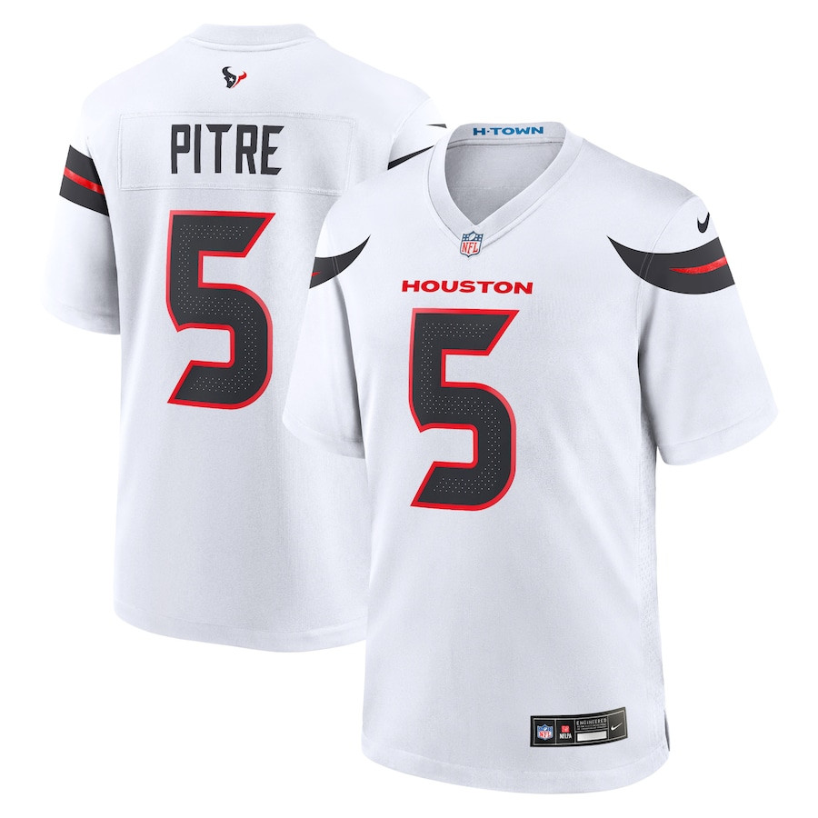 Jalen Pitre 5 Houston Texans Game White NFL Jersey Men's