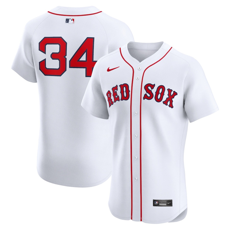 David Ortiz 34 Boston Red Sox Home Elite White MLB Jersey Men's