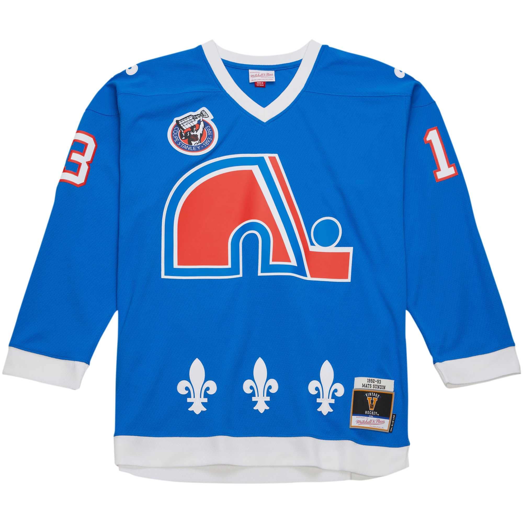 Quebec Nordiques Mats Sundin Mitchell Ness Blue Vintage 1992/93 Blue Line Player NHL Jersey Men's