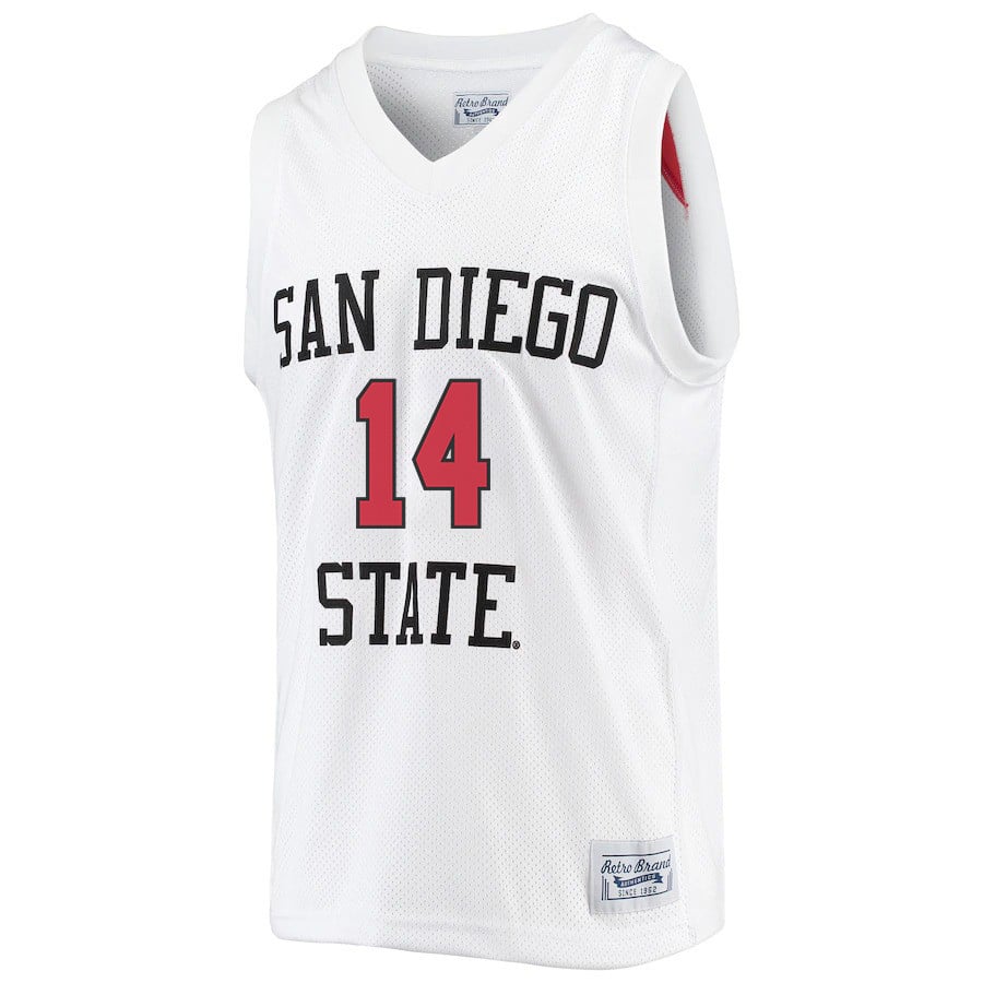 Cade Alger 14 San Diego State Aztecs 2023- Me White NCAA Jersey Men's