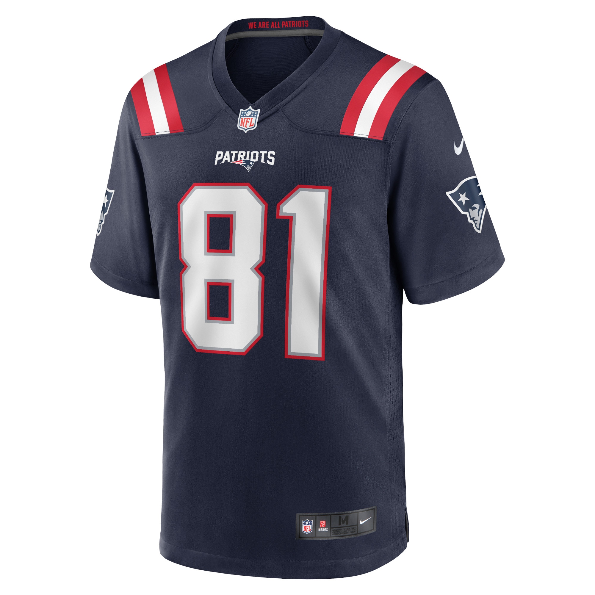 New England Patriots Jonnu Smith Navy Game NFL Jersey Men's