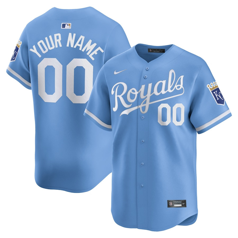 Kansas City Royals Alternate Limited Custom Light Blue MLB Jersey Men's