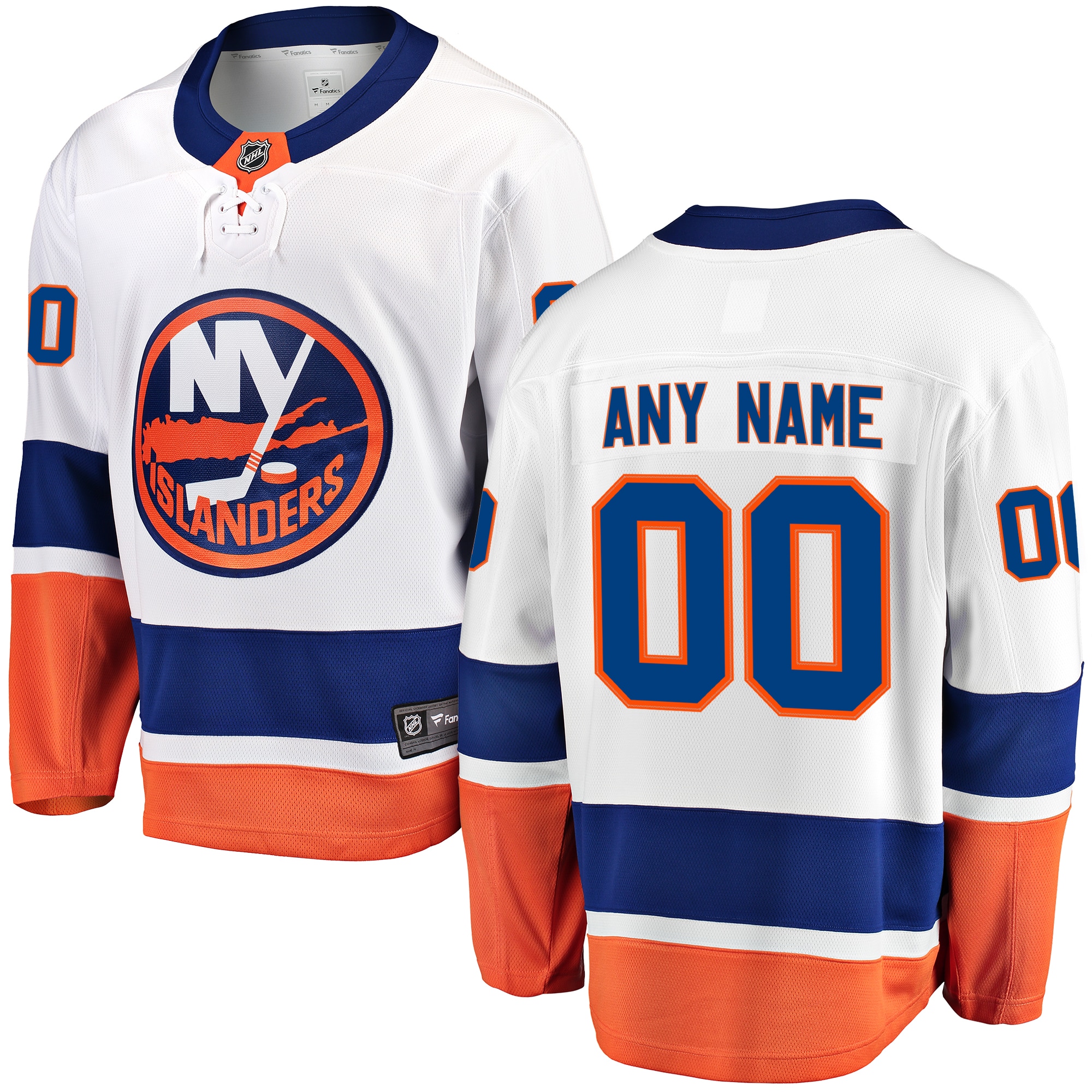 New York Islanders White Away Breakaway Custom NHL Jersey Men's