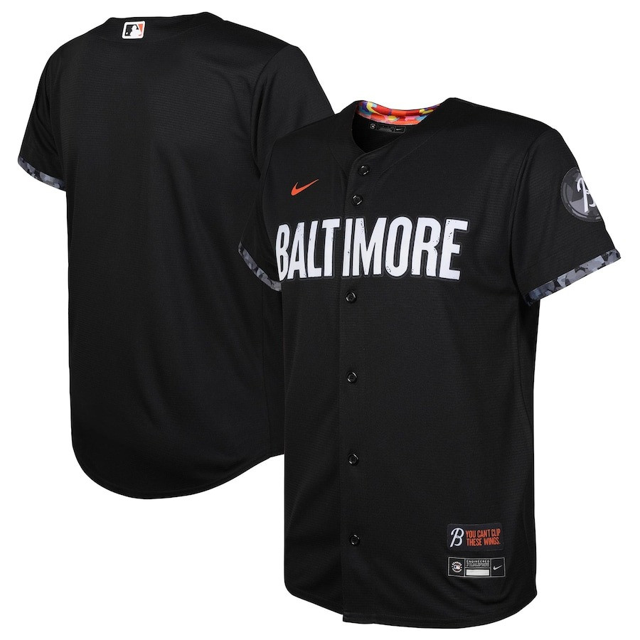 Baltimore Orioles 2023 City Connect Black MLB Jersey Youth