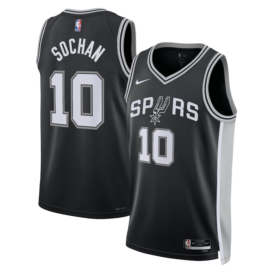 Jeremy Sochan 10 San Antonio Spurs Unisex Swingman Icon Edition Black NBA Jersey Unisex