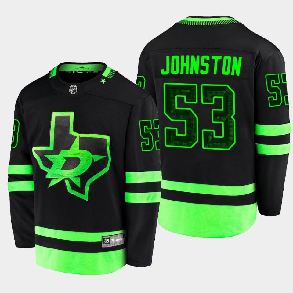 Dallas Stars Wyatt Johnston 53 Alternate Black Breakaway Player NHL Jersey Men's