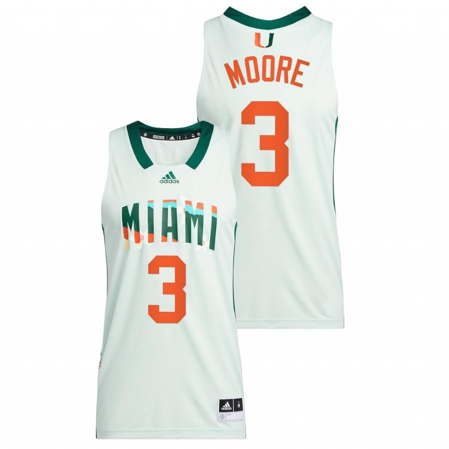 Miami Hurricanes Charlie Moore 3 202 White Honoring Black Excellence NCAA Jersey Men's