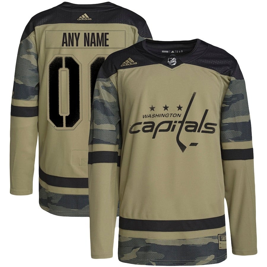 Washington Capitals Military Appreciation Team Custom Practice Camo NHL Jersey Men's