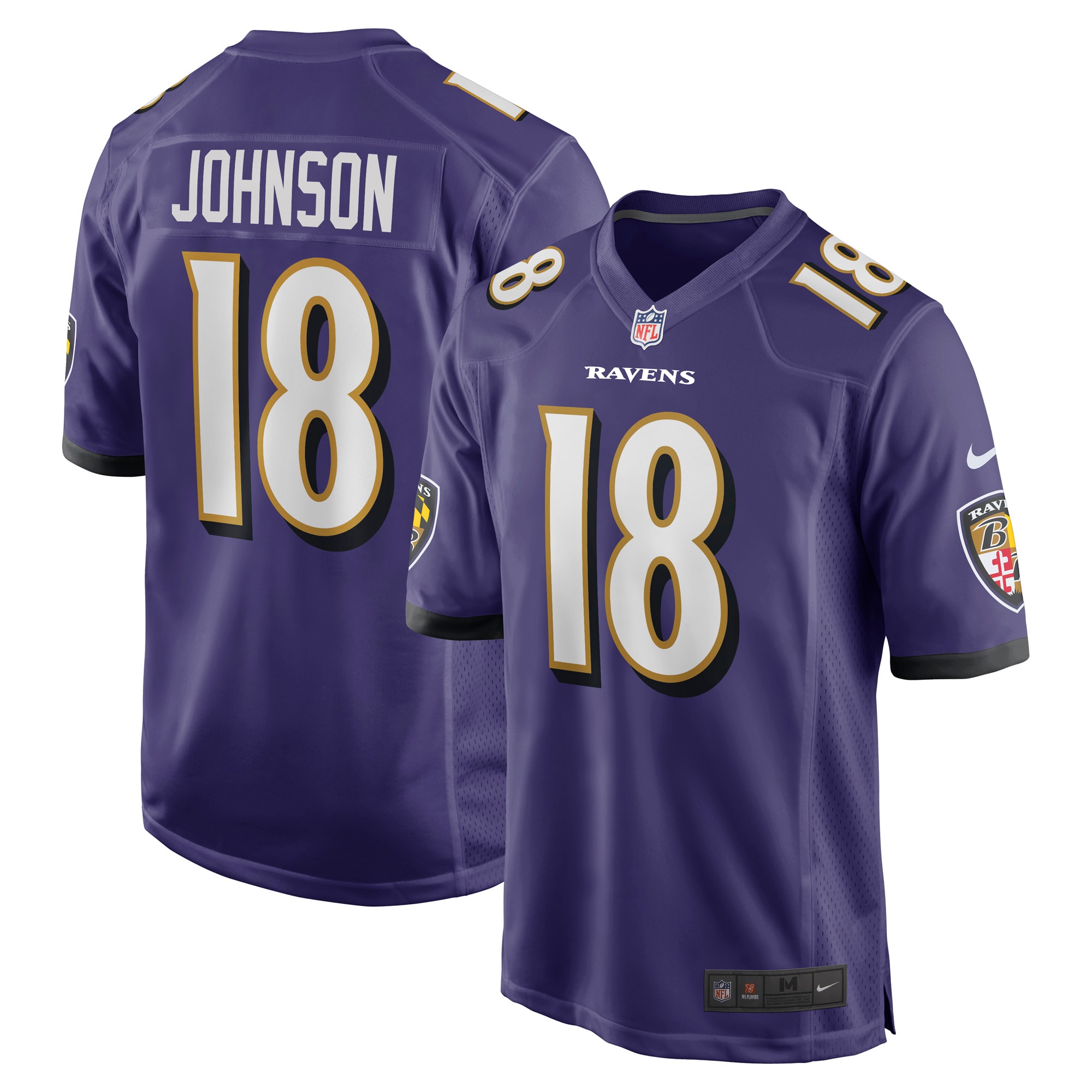 Baltimore Ravens Diontae Johnson Purple Player Game NFL Jersey Men's