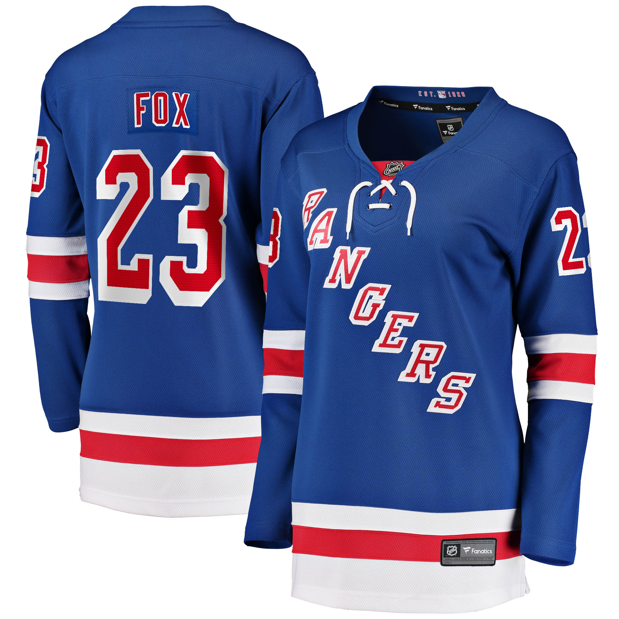 New York Rangers Adam Fox Blue Home Breakaway NHL Jersey Women's