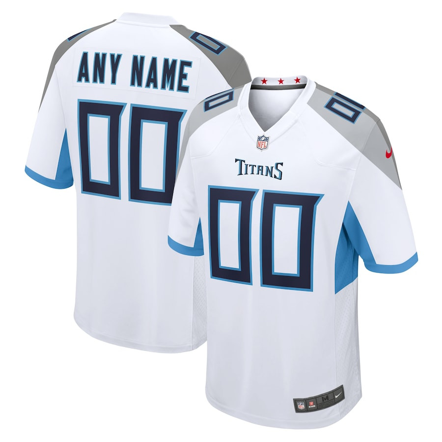 Tennessee Titans Custom Game White NFL Jersey Men's