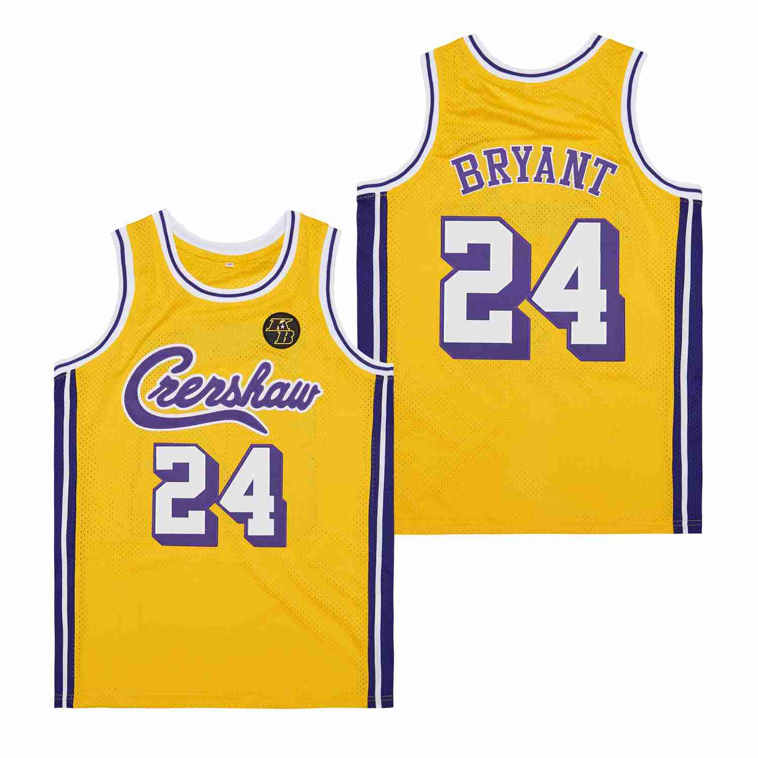 Kobe Bryant 24 Crenshaw Swingman Yellow NBA Jersey Men's