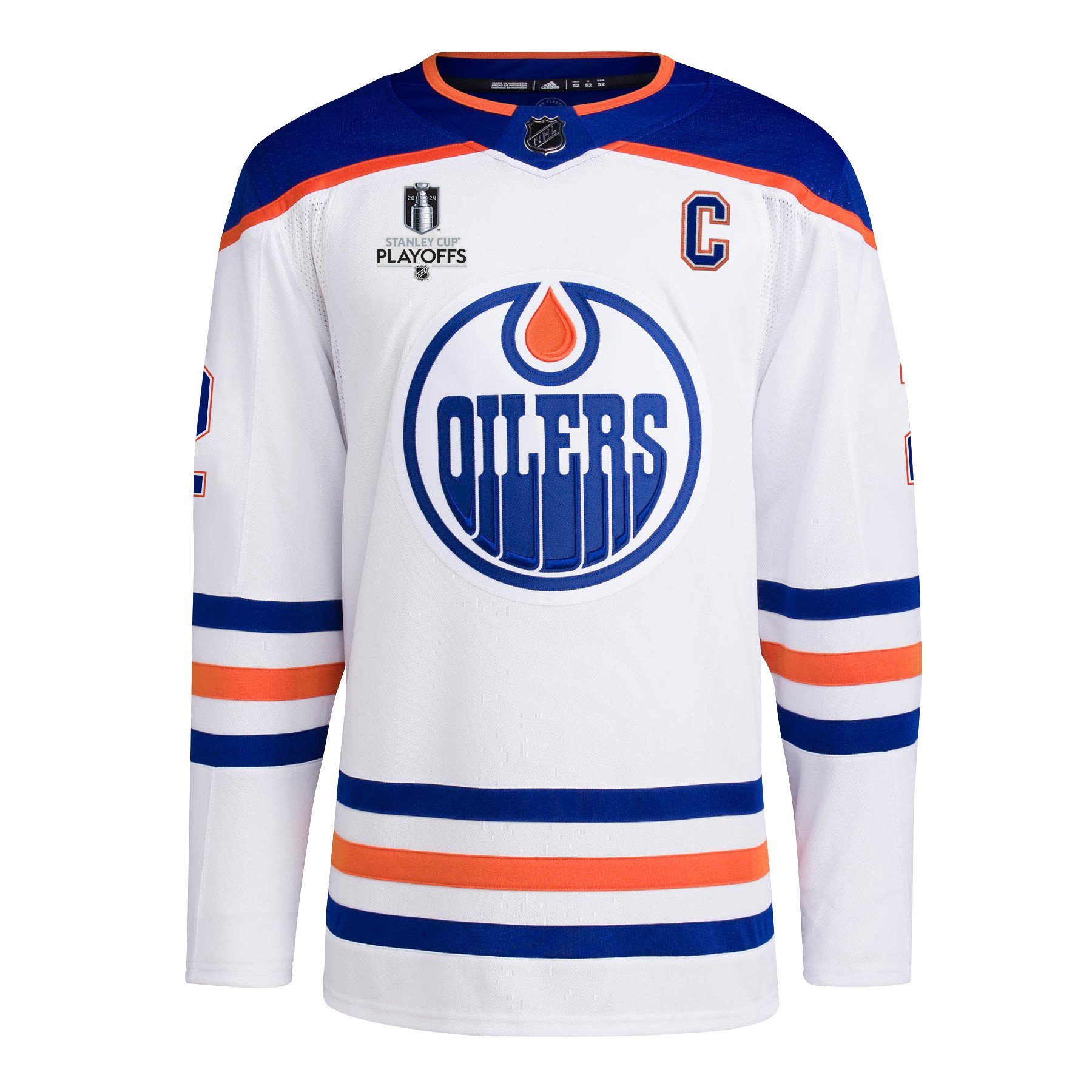 Evan Bouchard 2 Edmonton Oilers 2024 Playoffs Patch Away White NHL Jersey Men's