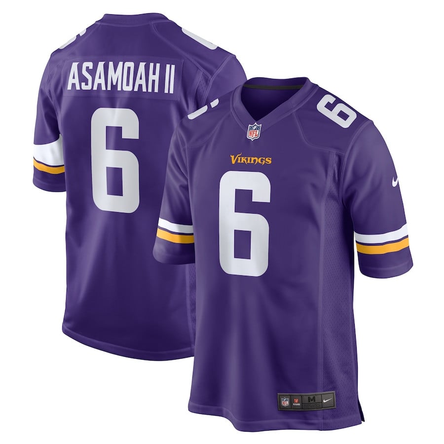 Brian Asamoah II 6 Minnesota Vikings Game Purple NFL Jersey Men's