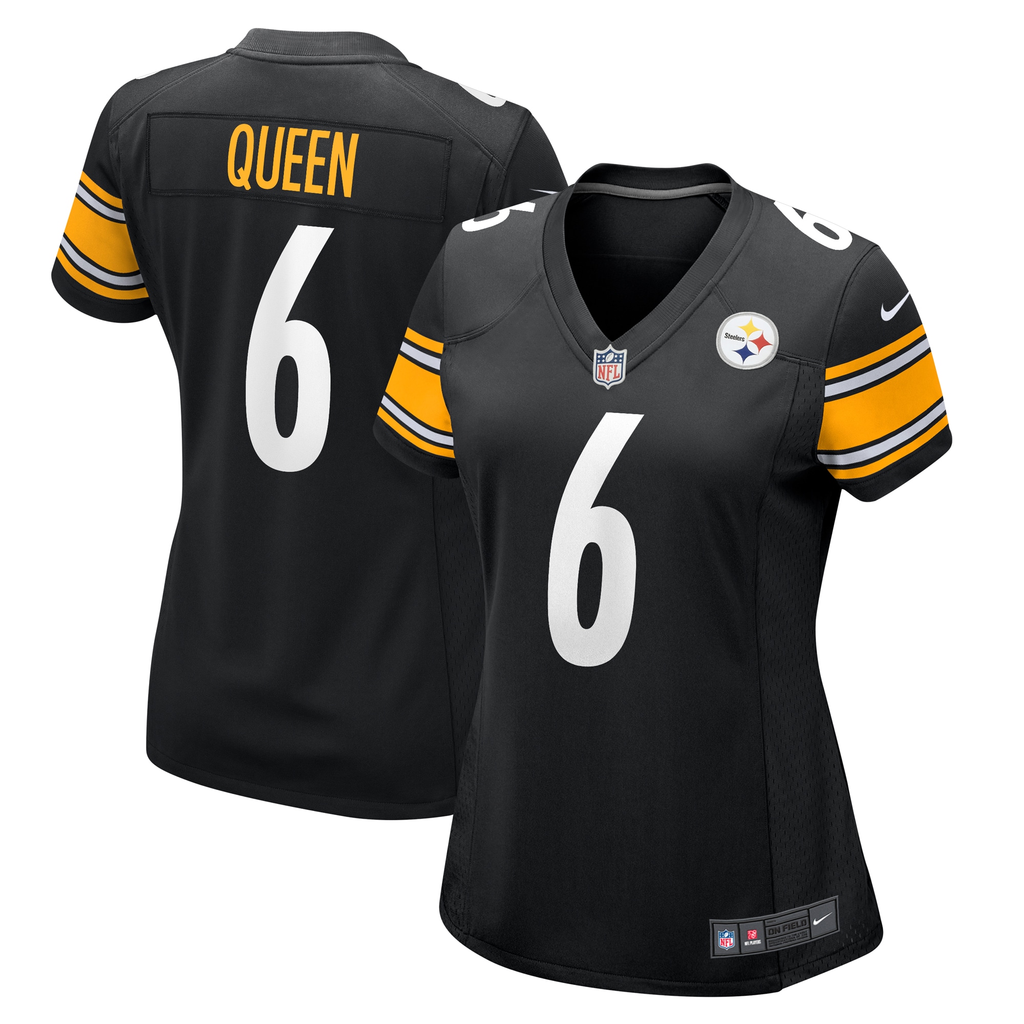 Pittsburgh Steelers Patrick Queen Black Game Player NFL Jersey Women's