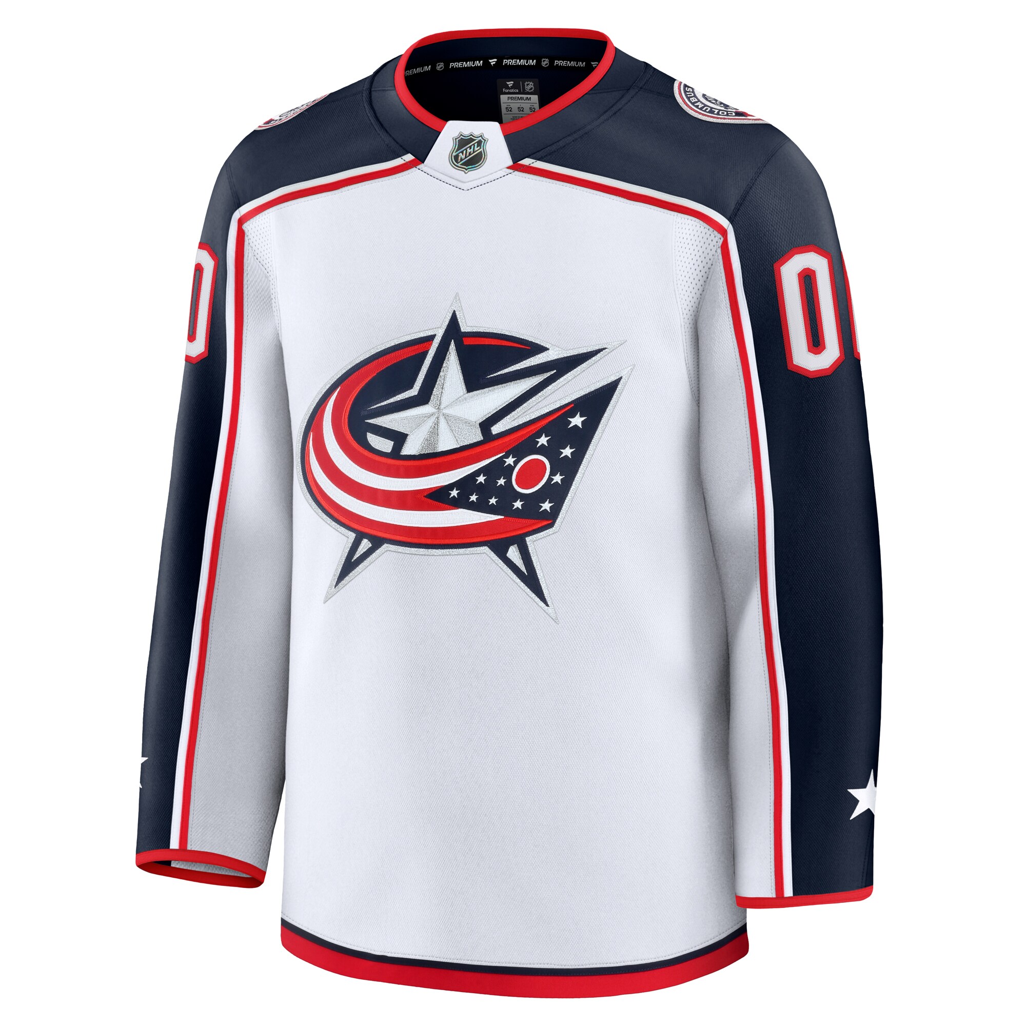 Columbus Blue Jackets White Away Premium Custom NHL Jersey Men's