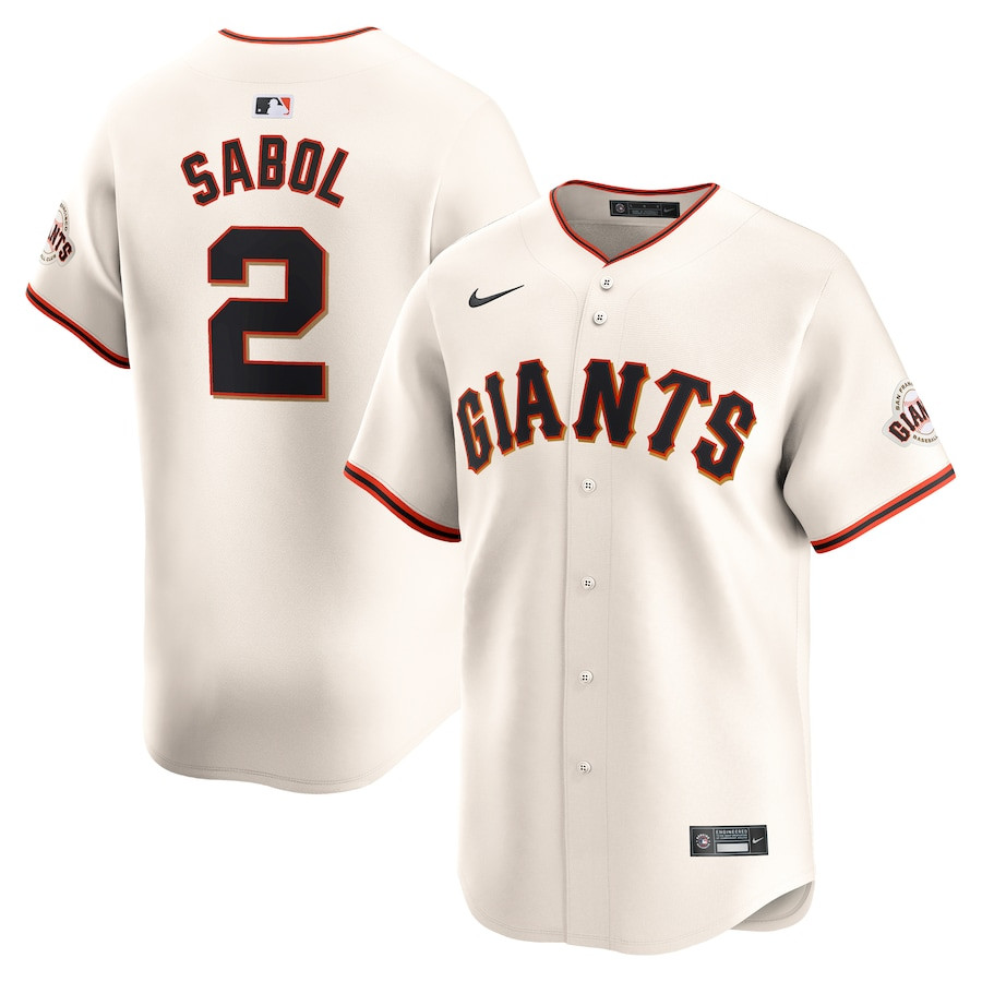 Blake Sabol 2 San Francisco Giants Home Limited Player Cream MLB Jersey Men's
