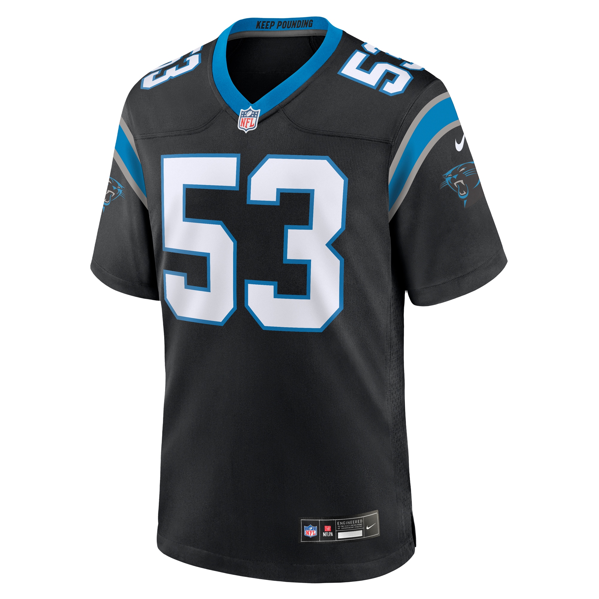 Carolina Panthers Claudin Cherelus Black Team Game NFL Jersey Men's