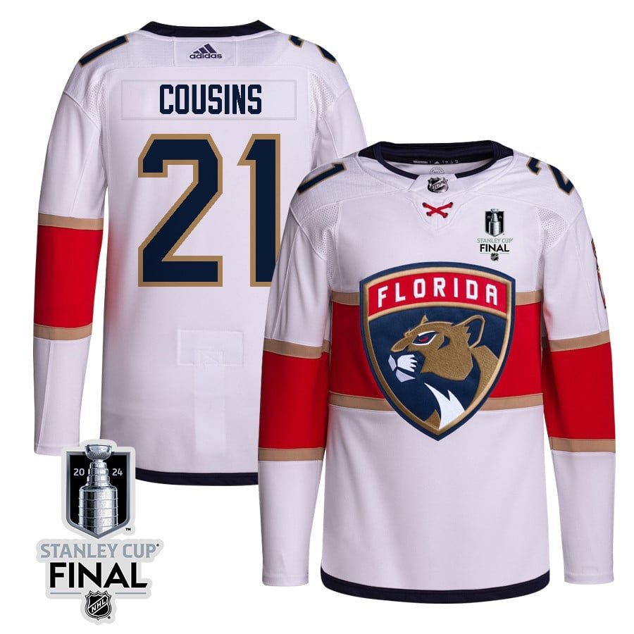 Nick Cousins 21 Florida Panthers 2024 STANLEY CUP Final Away Breakaway White NHL Jersey Men's