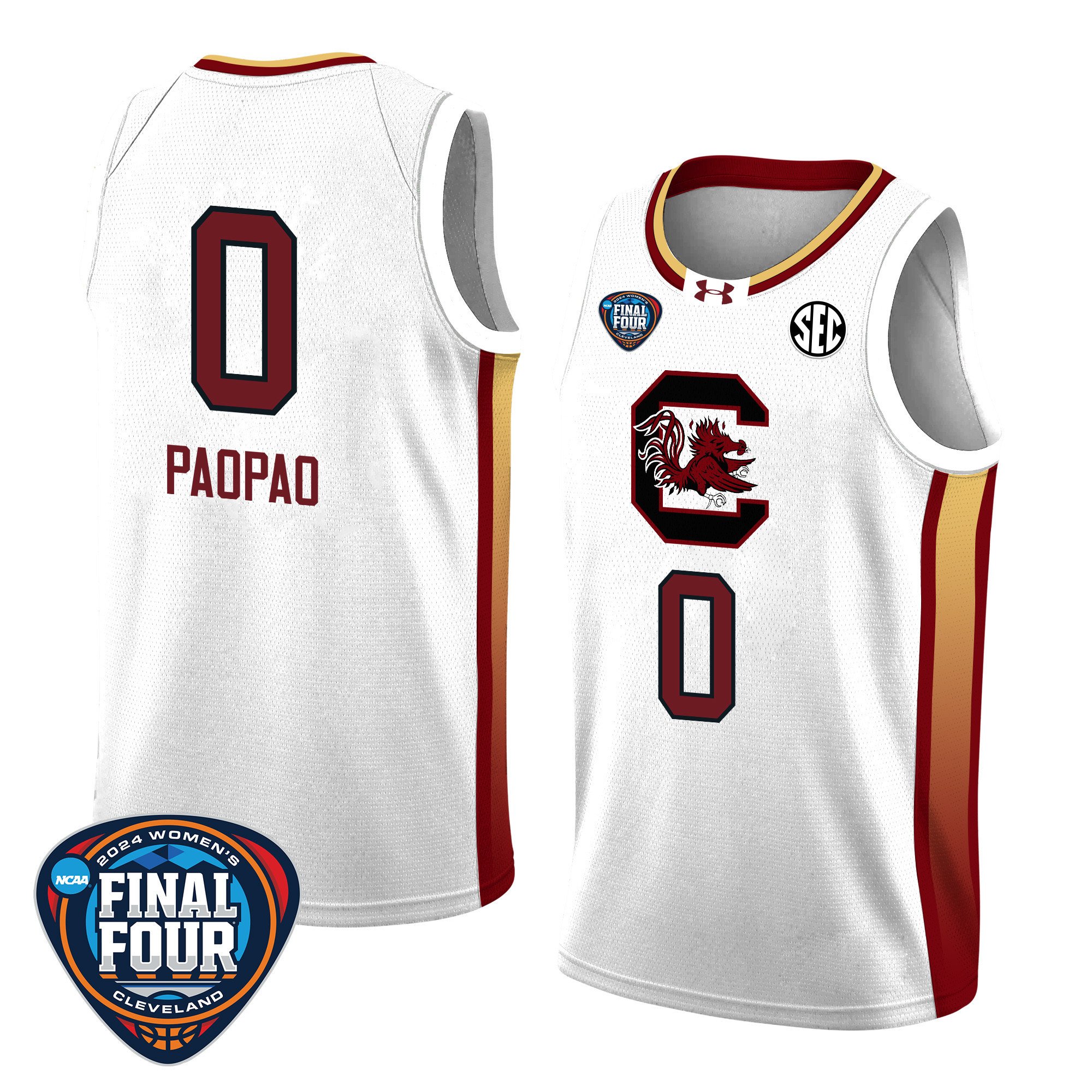 Te-Hina Paopao 0 South Carolina 2024 Final Four Patch Unisex NCAA Jersey Unisex