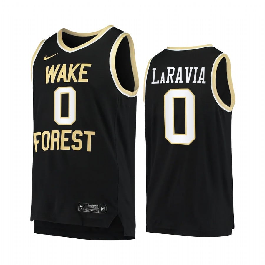 Wake Forest Demon Deacons Jake LaRavia 0 College Black Uniform NCAA Jersey Men's
